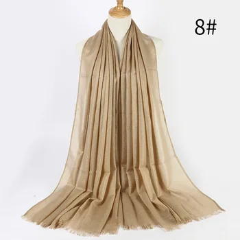 

10pc/lot gold color thread solid scarf women plain shawl viscose scarf and shawl muslim scarfs arab hijabs