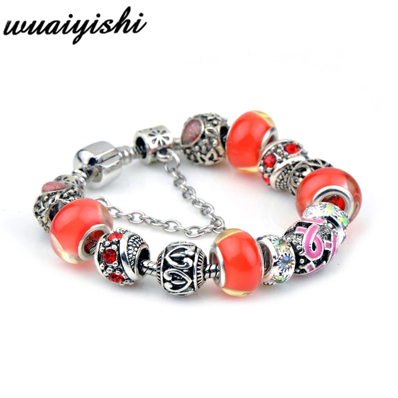 

DIY string string Charms Women Bracelets & Bangles Latest model Tide Fashion Silver Charm For Jewelry Vintage Bead 2019 silver