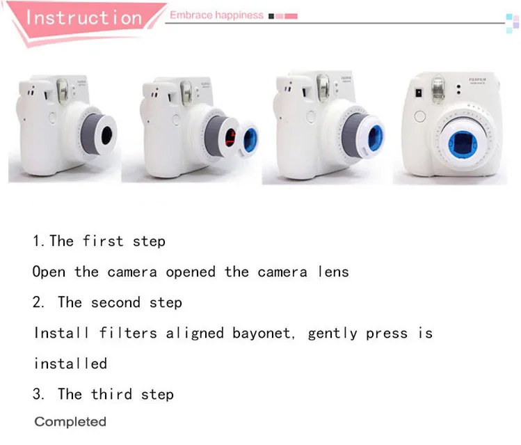 Для Fujifilm Instax Mini 8 7 S 8 + мгновенная камера красочные фильтры камера крупным планом объектив