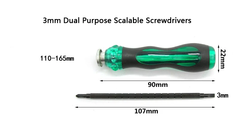 3/5/6 мм двойного назначения масштабируемый отвертка многофункциональная Phillips/щелевая CR-V Ratchet винт отвертка-вождения инструменты - Цвет: 3mm