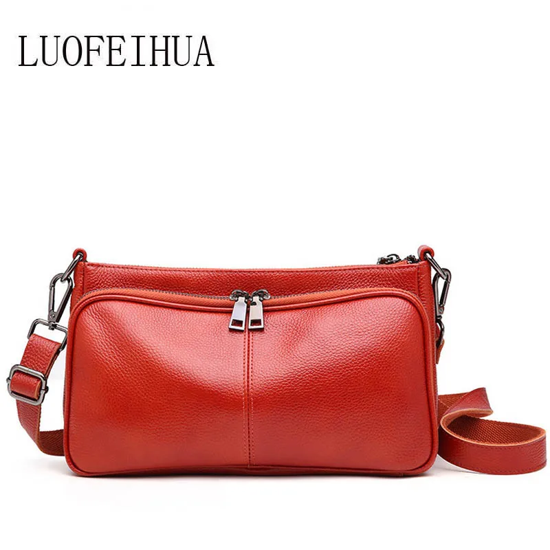 

LUOFEIHUA leather bag 2019 new simple shoulder messenger bag Casual leather small square bag