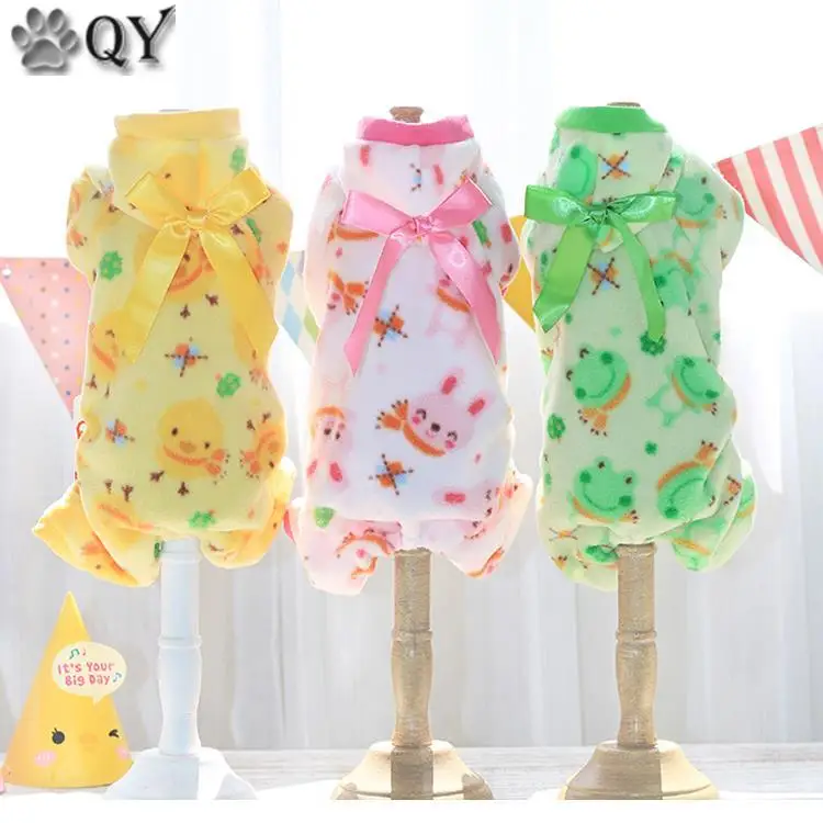 

Smile Animal Printing Bow Dog Pajamas Jumpsuits Rompers 100% Cotton Clothing For Dogs Pet Puppy Cat Cute Small Dog Clothes XS-XL