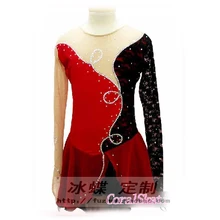 Катание на коньках Костюмы красные, черные Фигурное катание Костюмы Горячая распродажа; женская обувь пользовательские Катание на коньках Костюмы фигурное катание платье