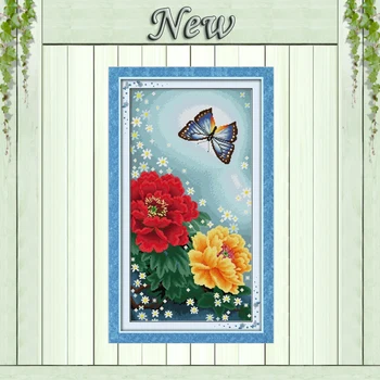 

Butterflies over Flowers home decor painting counted print on canvas DMC 14CT 11CT Cross Stitch Needlework Sets Embroidery kits