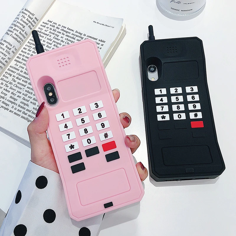 

Vintage Cell Phone Silicone Case For iPhone X XS Max 8 7 Plus Soft TPU Cute Cover For iPhone XR XS 6 6s Plus 3D Phone Case Coque