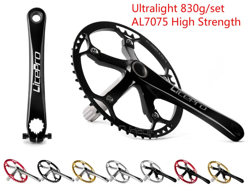 Voucher Offer for  Litepro elite one piece BMX folding bike crankset bicycle crankset for BYA 412 130mm 41t 45t 47t