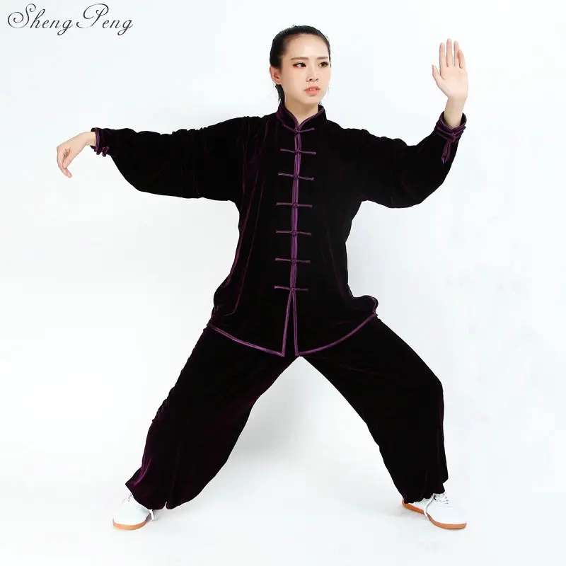 Дизайн женские короткие Длинные рукава ушу TaiChi кунг-фу Форма Женский костюм униформа тай-чи упражнения Костюмы пальто+ брюки Q103