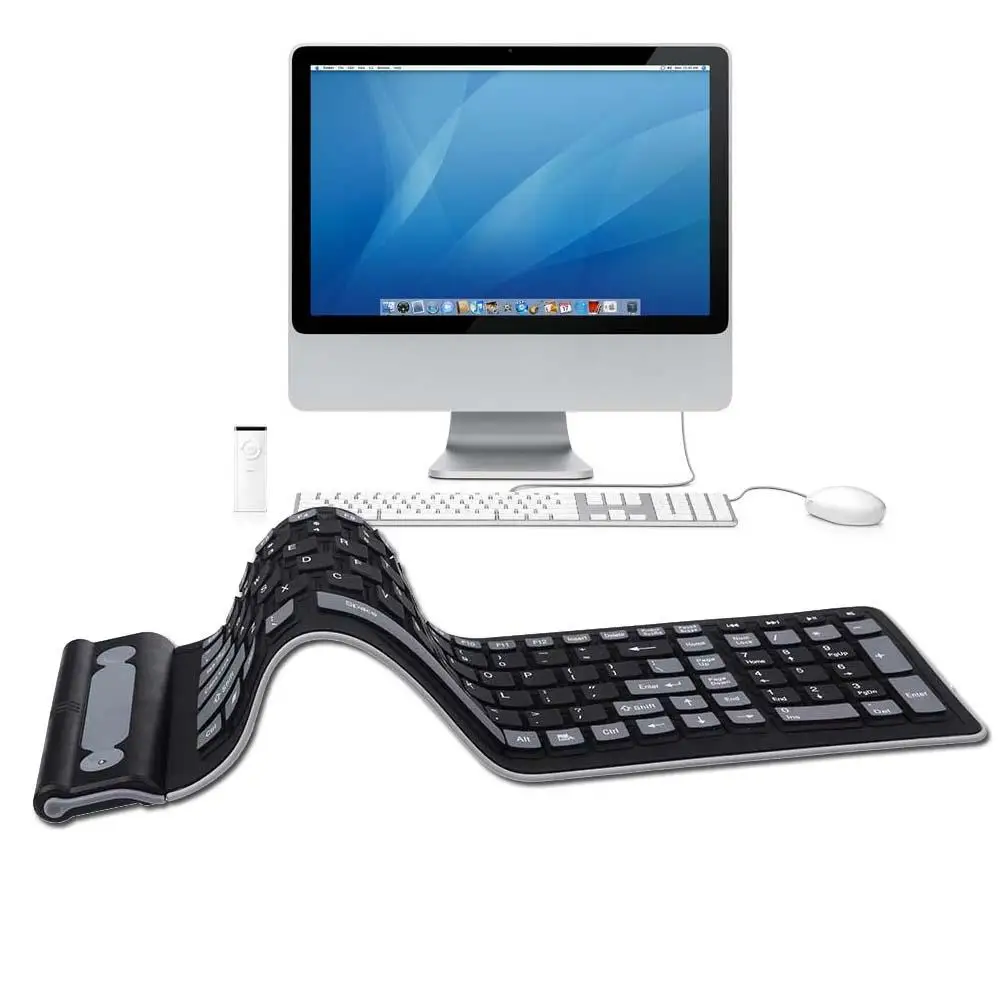 2.4GHZ Wireless Waterproof Flexible Roll Up Silicone Rubber Portable