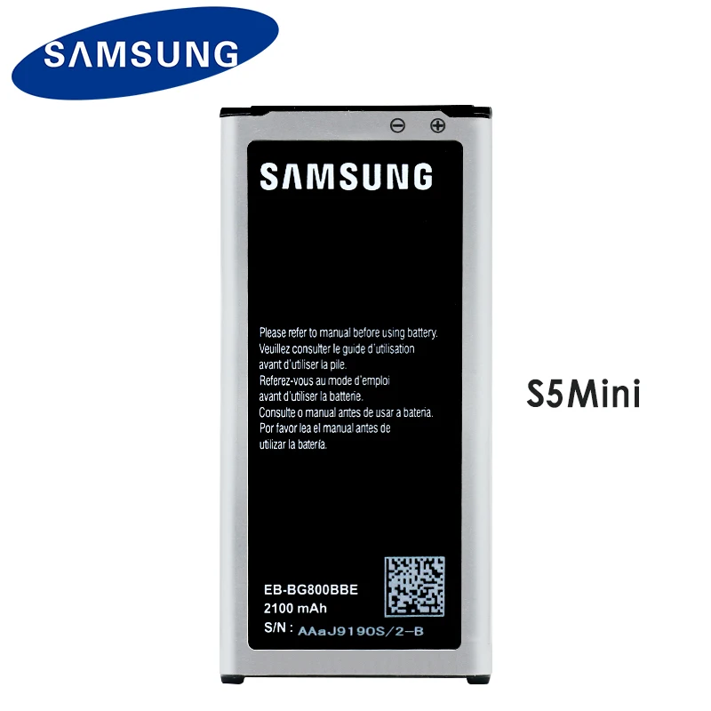 

Original Samsung S5 MINI Battery For Samsung Galaxy S5 Mini G800 G800F G800H G800A G800Y G800R EB-BG800BBE 2100mAh with NFC