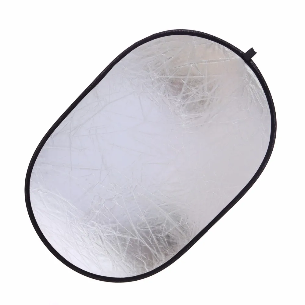 NiYi 100x150cm Multi Collapsible Portable Disc Light Reflector for oval Photography 2in1 white and Silver