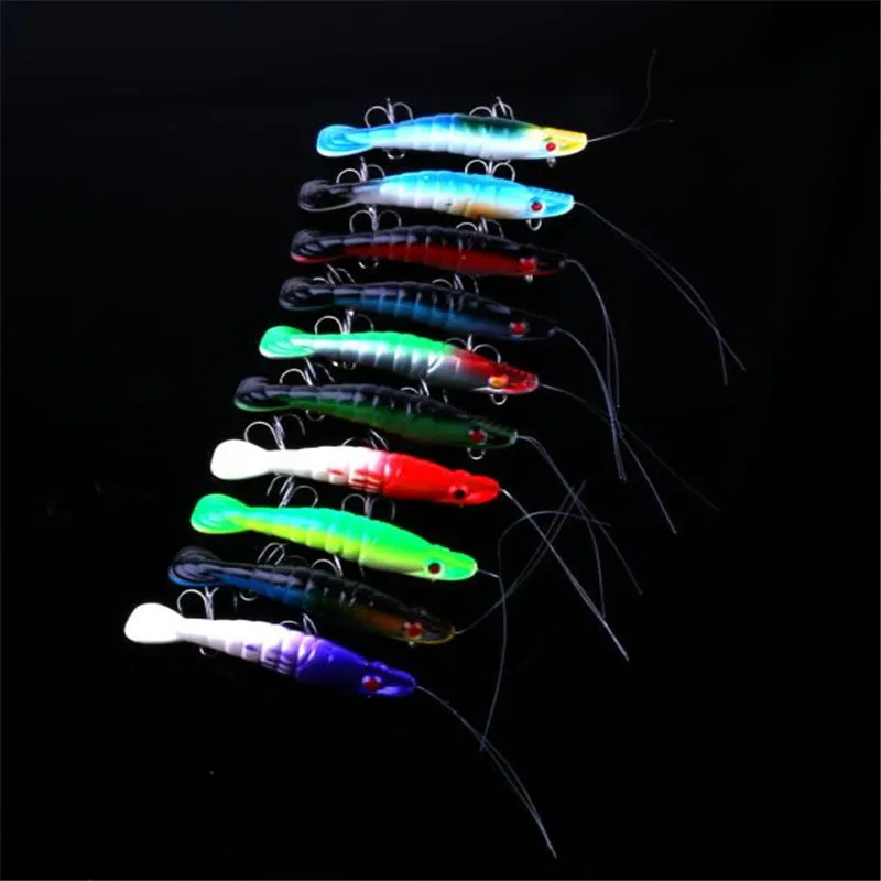 

1PCS Fishing Lures Hard Balt Details about 8.5cm 8.3g Noctilucent Soft Silicone Simulation Prawn Shrimp Fishing Lure bait Hook