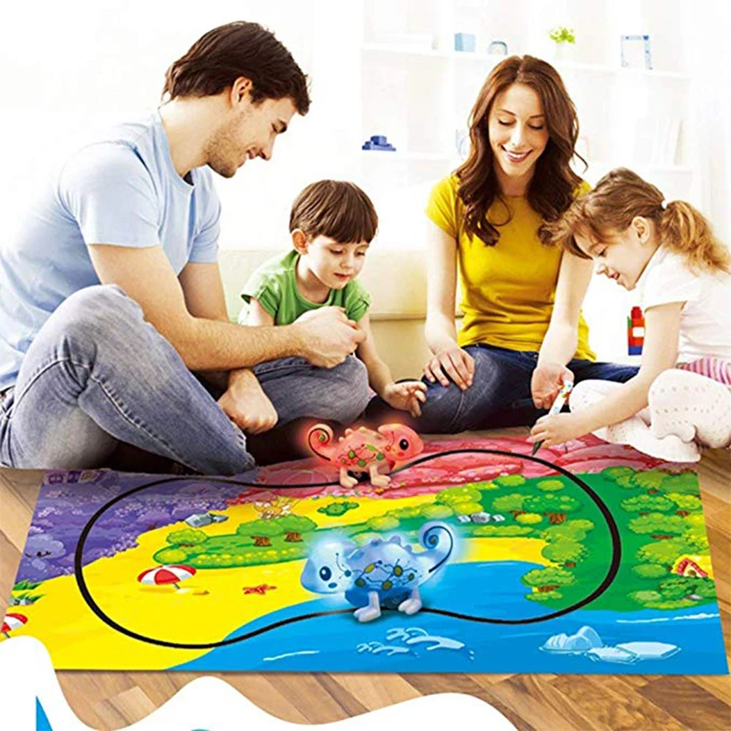 

Novelty New Mini Magic Toy Discolored Dinosaurs Children's Induction Chameleon Toys Figure Pen Draw Lines Induction Rail