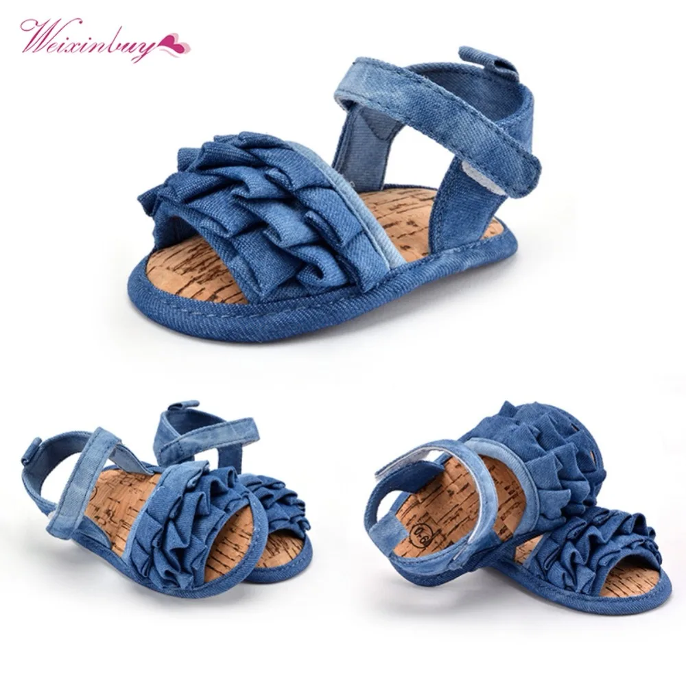 WEIXINBUY/летние сандалии принцессы для девочек; обувь с мягкой подошвой для малышей