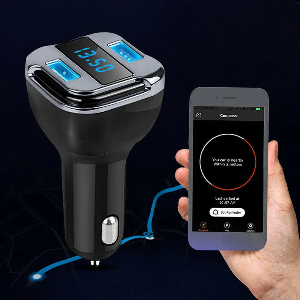 سيارة GPS المقتفي محدد الوقت الحقيقي جهاز تعقب شاحن USB مزدوج الفولتميتر