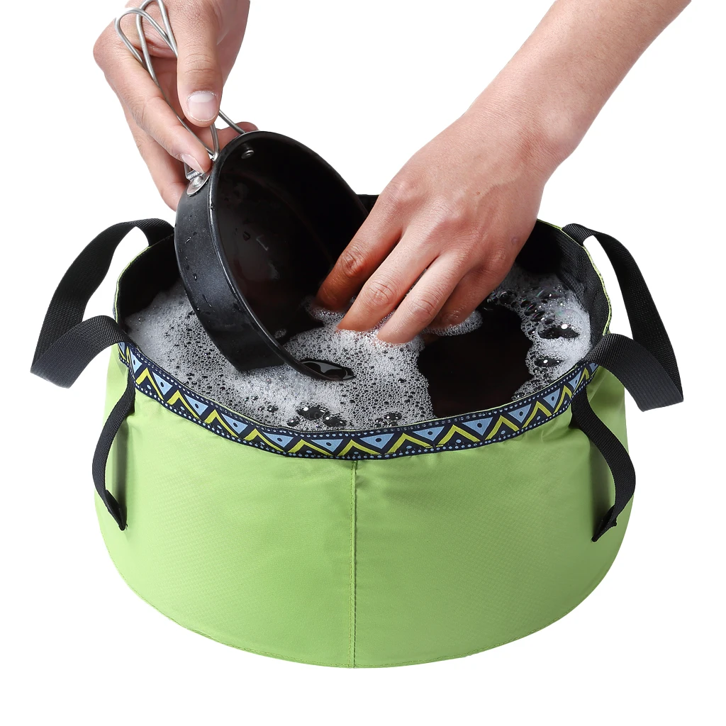 Foldable Sink Wash Basin Washbasin Bucket Outdoor Camping Water Pot Bag 6/8/12L for Kayak Canoe Fishing Picnic Hiking Accessory