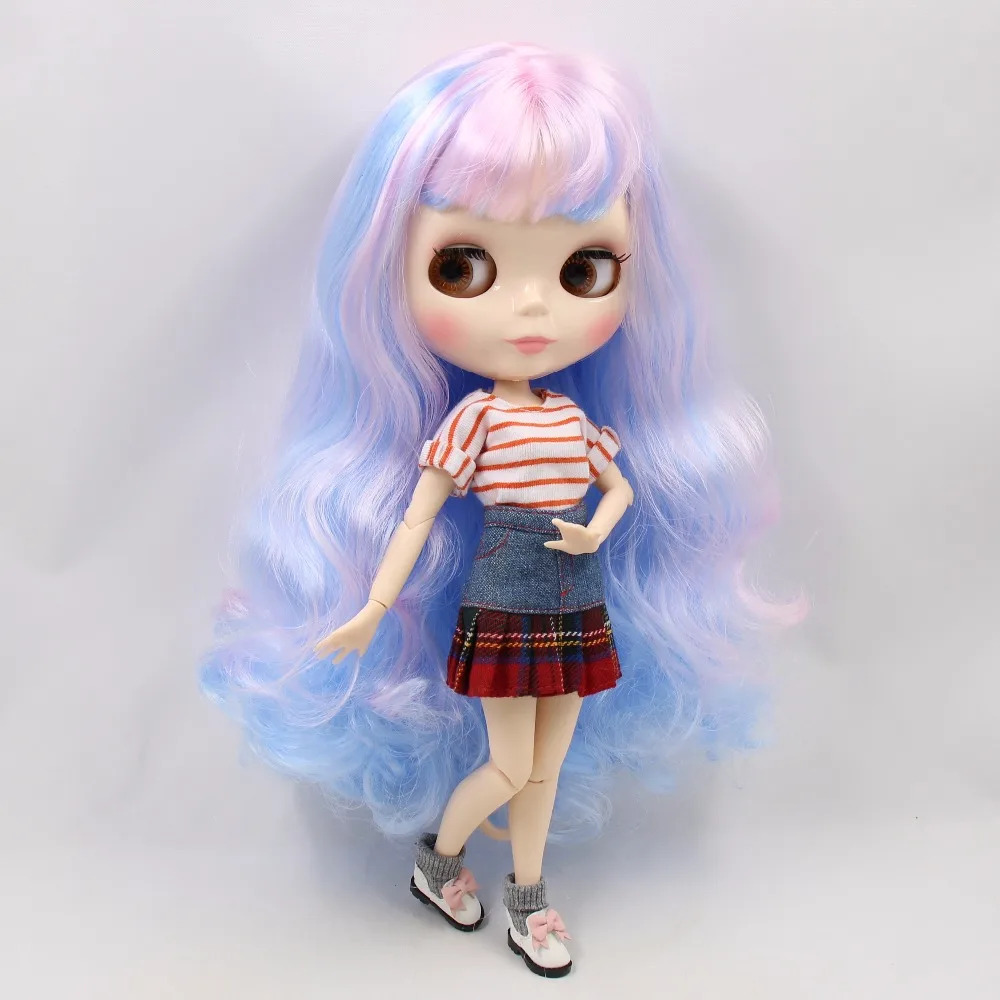 Ледяная кукла DBS Blyth 1/6 bjd розовый микс синий волос белая кожа сустав тела
