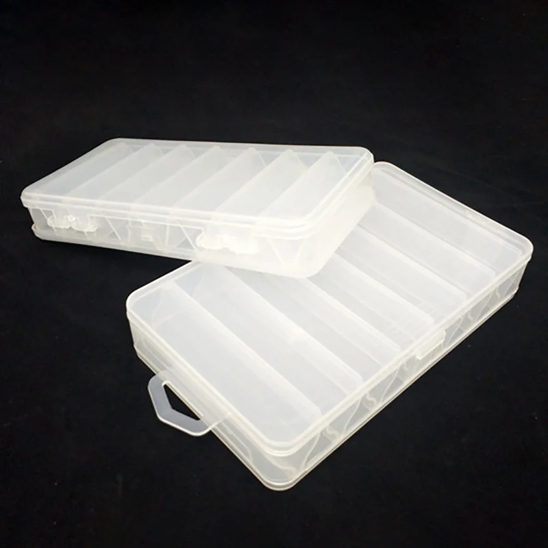 

Dropshipping 1Pc Fishing Tackle Box Double Sided Transparent Portable Plastic Organization Case Box For Artificial Baits Lure