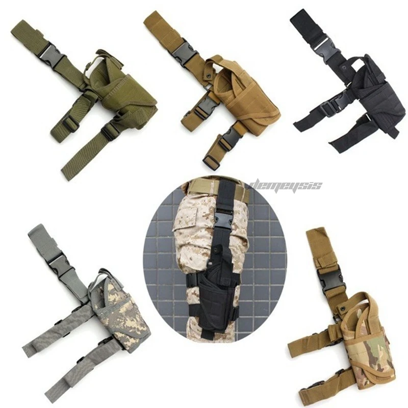 

Universal Adjustable Tactical Pistol Thigh Holster Outdoor Shooting Hunting Drop Leg Holster Gun Carry Army Gun Holster Pouch