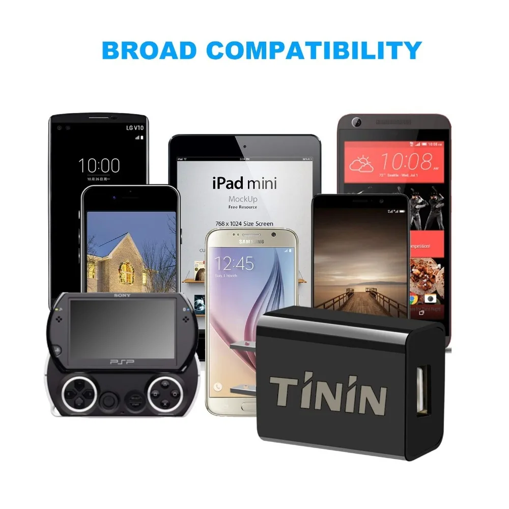 3 Pcs Quick Charger USB Wall Charger 2.0 Compatible Adapter Charging Block Fast Charger for Samsung iPhone LG HTC Phone Charger