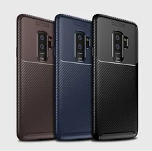 

Coque Silicone Phone Cases For Samsung Galaxy S9 S9Plus S9+ Plus Cover Soft TPU Rubber Luxury Carbon Fiber Protection Back Case