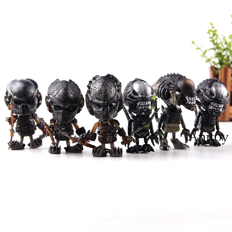 

Aliens vs Predator Requiem Predalien Battle Damaged Alien Wolf Predator Mini Cosbaby PVC AVP Action Figure Toys 6pcs/set