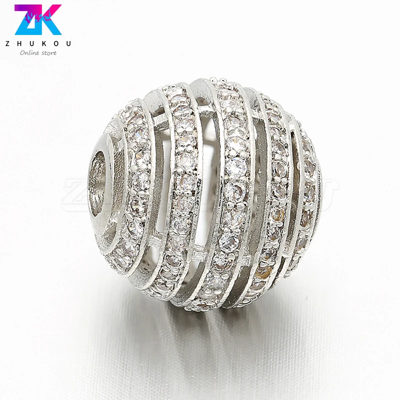 3pcs 13*13mm Fashion Glittering Handmade Pendants Cubic Zirconia Spacer Beads DIY Jewelry Bracelet Necklace Making Model: VZ77 | Украшения