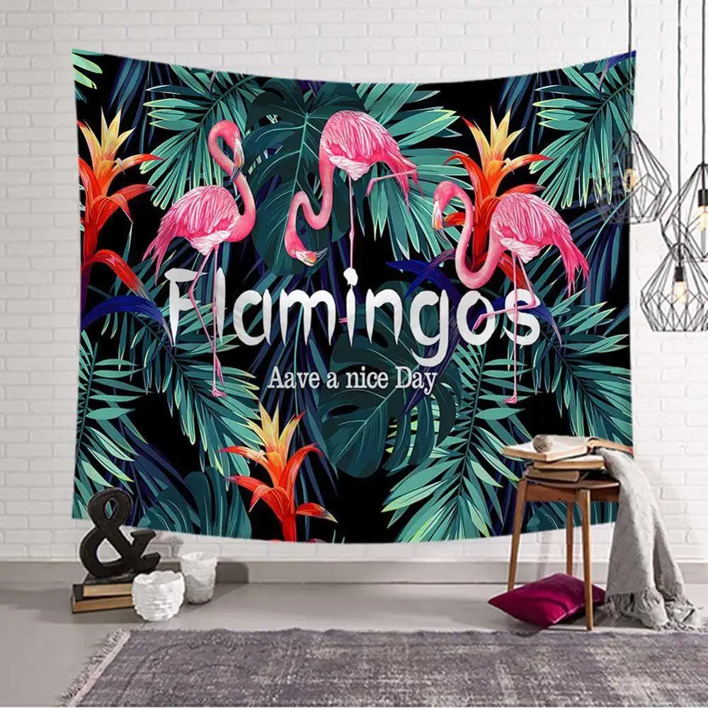 Flower Flamingo Tapestry 2