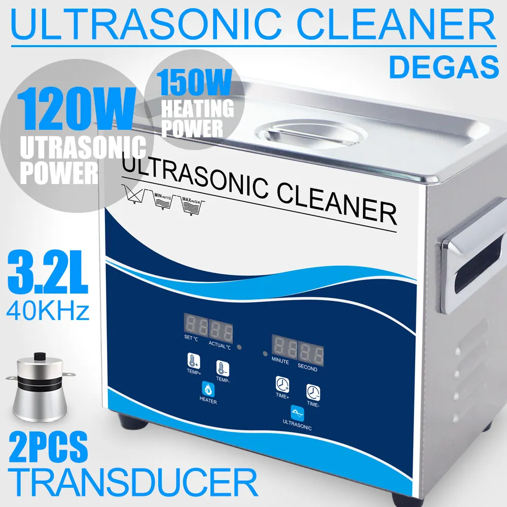 180W Ultrasound Cleaner 3.2L Bath Ultrasonic Wave Portable Eyegalsse