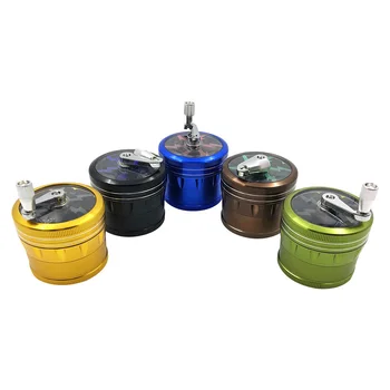 

Lightning-shaped 4 Layers 63MM Diameter Hand Crank Smoking Herb Grinders Tobacco Cigarette Quality Grinder hookah