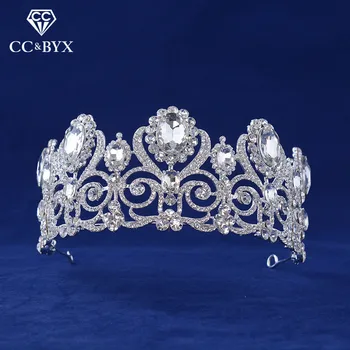 

CC Tiaras And Crowns Luxury Shine Rhinestone High Quality Big Crown Wedding Hair Accessories For Bridal Engagement Jewelry HG508