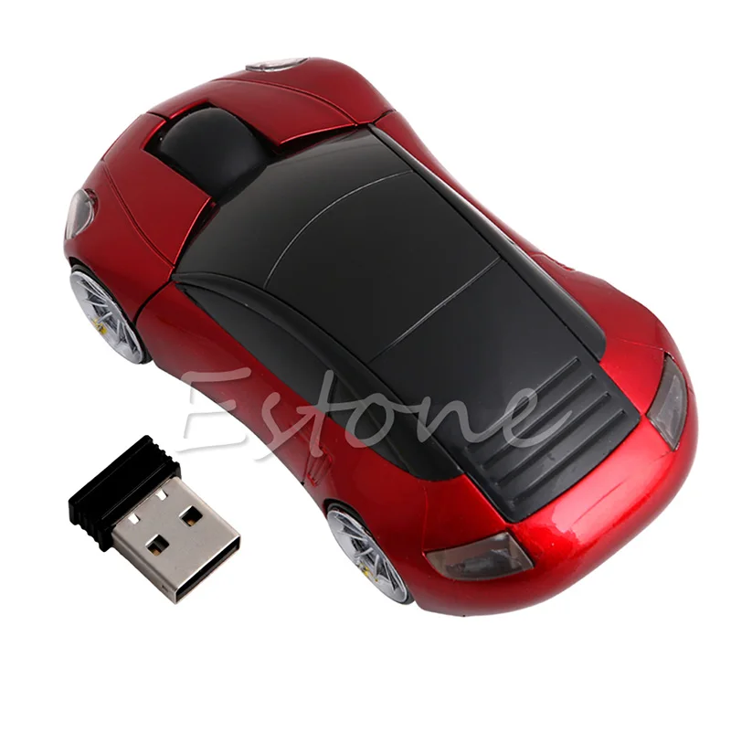 Компьютерные аксессуары 2,4 GHz 3D оптическая беспроводная мышь Форма автомобиля приемник USB для ПК ноутбука - Цвет: Красный