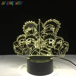 Япония манга наруто светодиодный 3d-ночник Какаши Спальня декоративный свет Сакура друг подарок на день рождения Аниме настольный ночник