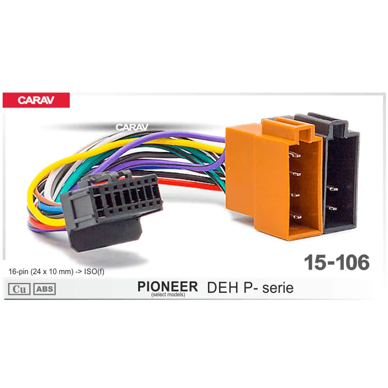 

Carav 15-106 Car ISO Harness Head Cable for PIONEER DEH P-series Stereo Radio Wire Adapter Plug Wiring Connector Cable
