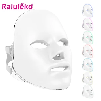

7 Colors Led Facial Mask Korean Photon Therapy Face Mask Machine Whitening Anti-wrinkle Acne Mask Beauty Ultralight Version