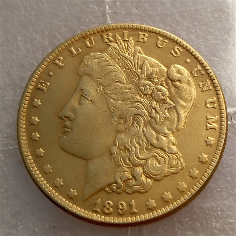 U.S. Coins 1891 CC Morgan Dollar Gold Plated Coin High Quality