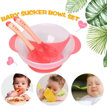 

Assist Food Bowls Training Dishes Cup Baby Kids Tableware Spoon 3pcs Pink/Yellow/Blue PP Feeding Bowl Rice Noddle Durable