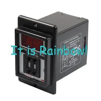 

Free Shipping ASY-2D AC/DC 24V 9.9 Second Digital Timer Programmable Time Delay Relay Black