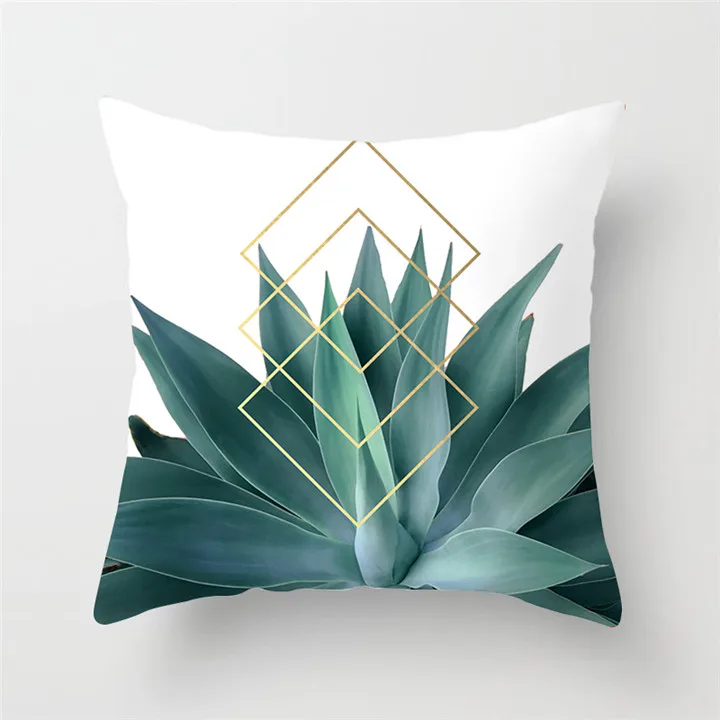 Fuwatacchi Green Cactus Cushion Cover Tropical Plant Pillow Cover for Home Chair Sofa Decorative Pillows Birds Pillowcases