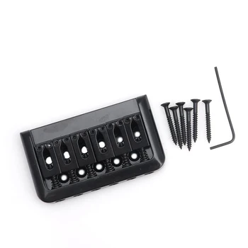 

Guitar Accessories 6 String Electric Guitar Bridge Hard Tail Top Load Fixed Hard Tail Parts Black