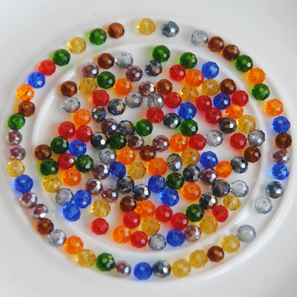 

4mm Czech Rondelle Spacer Crystal Glass Beads For Jewelry Making Faceted Color Clear Diy Beads Loose Wholesale
