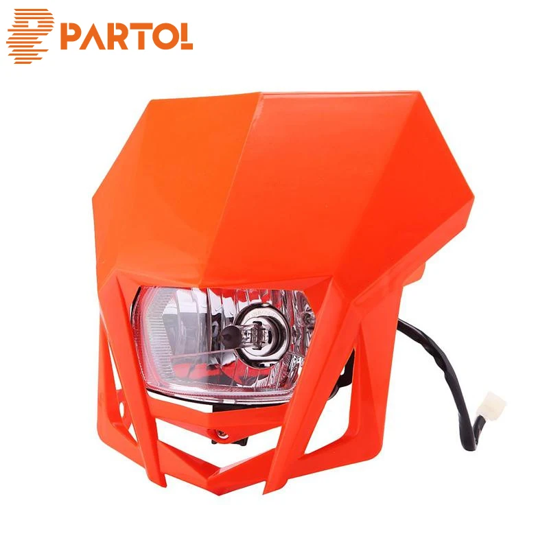 

Partol Motorcycle Headlight Fairing Kit With City Light Hi-Lo Beam Halogen Bulb Enduro Style For Yamaha Suzuki Honda Kawasaki