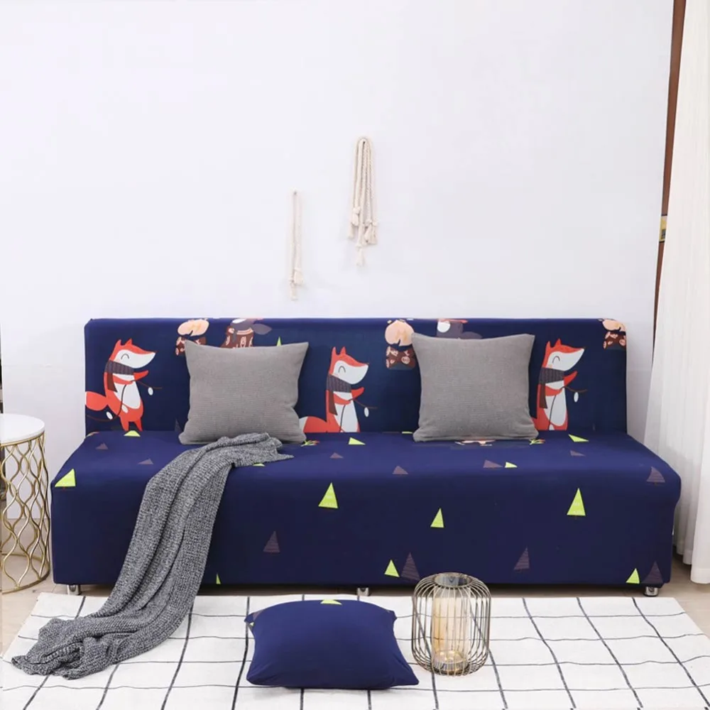 Папа и мима маленькая лиса печати стрейч секционные без подлокотники для дивана Чехлы мангала полиэстер ткань мягкие чехлы для мебели эластичный диване