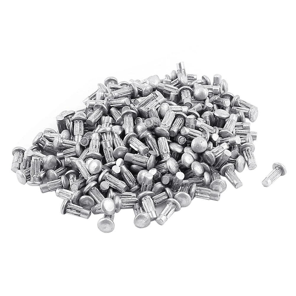 

200pcs 5/64inch x 13/64inch Aluminium Round Head Solid Rivets Knurled Shanks