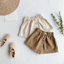 Детские шорты для маленьких девочек, Повседневная линия, одежда для девочек, Корейская одежда