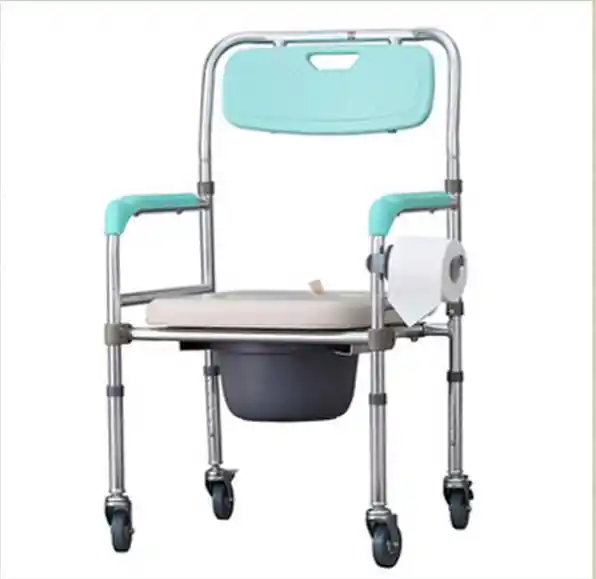 محمول مرحاض متنقل الكراسي ارتفاع قابل للتعديل للطي المسنين مقعد صوان كرسي مع عجلات كراسي الحمام والمقاعد Aliexpress