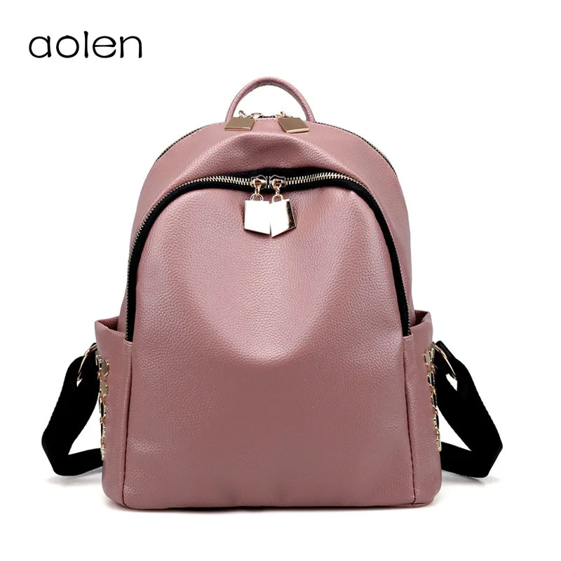 

New Arrival Spring Women Backpack Simple Casual School Bag Medium Size Leather Backpack Girl's Daily Bag