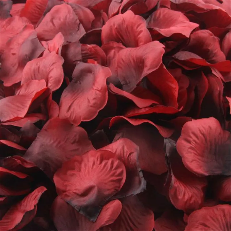 Новинка 1000 шт бордовая Шелковая Роза искусственная лепестки Свадебная вечеринка Цветок сувениры Декор 4B12 - Цвет: B