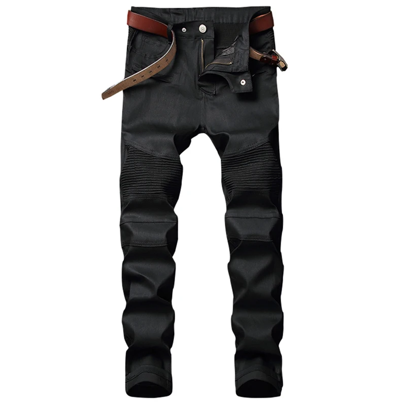 Fashion Streetwear Men Jeans Golden Silver Coating Paint Deisgner Motor Biker Jeans Homme Punk Pants Spliced Hip Hop Jeans Men