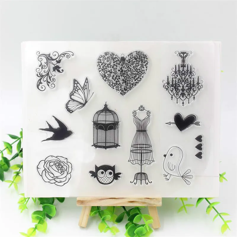 

ZLDECOR Vintage Love Transparent Clear Silicone Stamps for DIY Scrapbooking/Card Making/Kids Christmas Fun Decoration Supplies