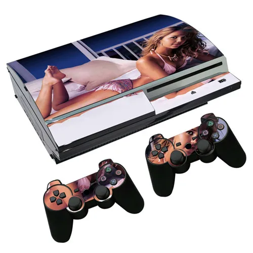 Кожа Наклейка для PS3 Fat playstation 3 консоль и контроллеры для PS3 Skins Наклейка Виниловая пленка-сексуальная леди женщина - Цвет: 0580